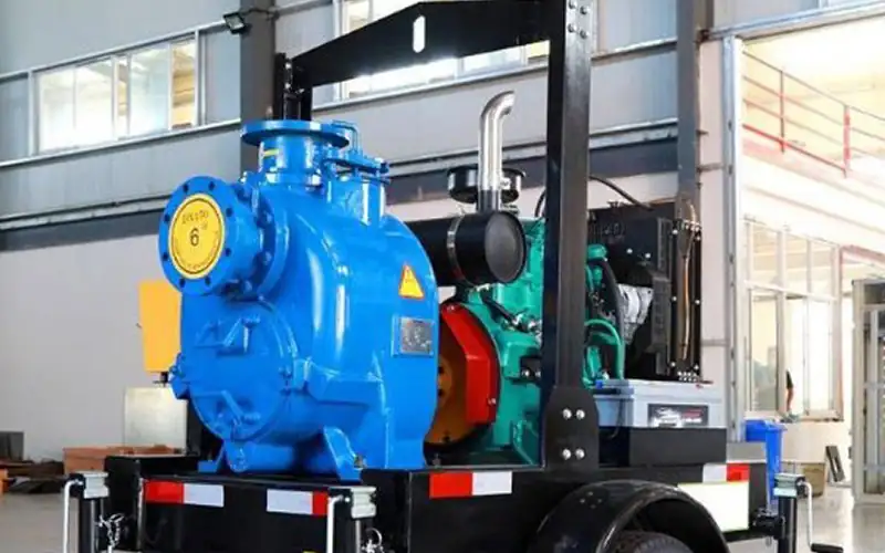 Mobile horizontal sewage pump unit